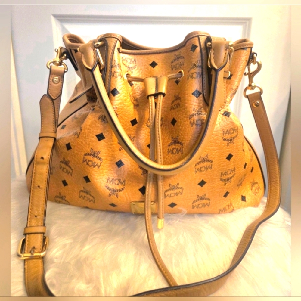 MCM Cognac Satchel/Two Way Crossbody